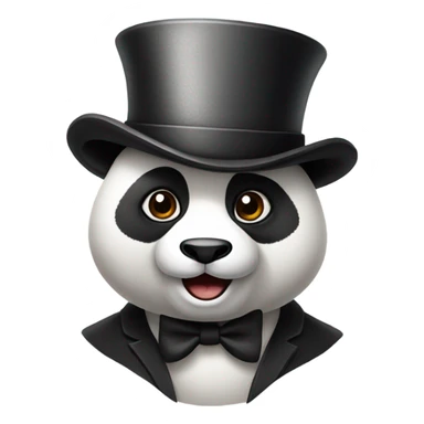 Panda wearing top hat sticker