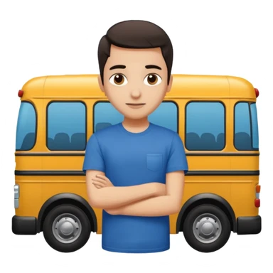 Harshil is leaning on a moving bus 🚌 sticker