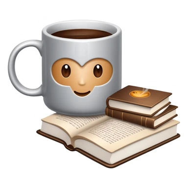 Coffee and a Book silver sticker