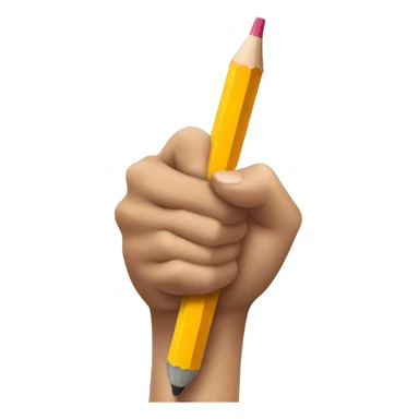 hand holding a big pencil in fist sticker