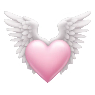 white winged celestial pink heart sticker
