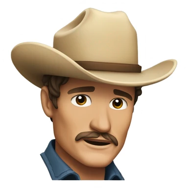 pedro pascal as a cowboy sticker