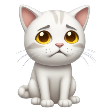 sad cat full body sticker
