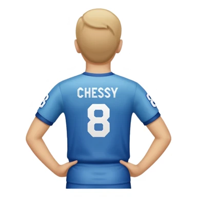 buat elona nama chessy nomor punggung 8 menghadap belakang hanya baju nama chessy tidak pakai orang nomor punggung 8 menghadap belakang nama chessy menghadap belakang sticker