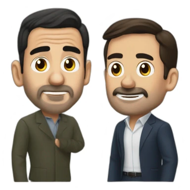 Pedro Sánchez abrazando a Santiago abascal sticker