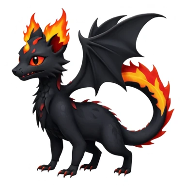 Futuristic Black Dark Abyssal Ethereal Modern Salandit-Litten-Noibat-Abyss-Lykoi-Fakémon-creature-hybrid Full Body sticker