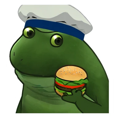 Cheeseburger with Lilly pad instead of lettuce  sticker