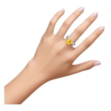 ring on a woman's hand sticker