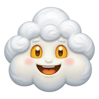 cute big White Cloud, emotion sticker
