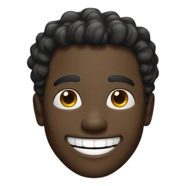 blac man very big smile sticker