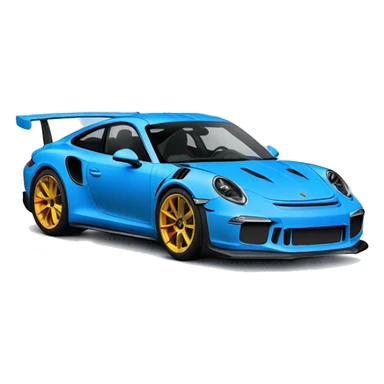 Blue Porsche 911 gt3rs with character in it  sticker