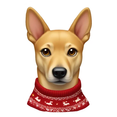 Carolina dog in Christmas sweater sticker