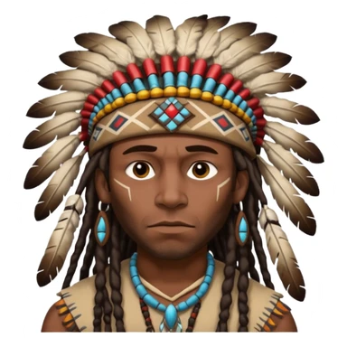 Black American man dark brown with dreads with a American Indian headdress with a mad face  sticker