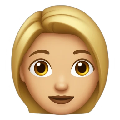 Mujer joven castaña ojos marrones labios gruesos nariz pequeña media melena sticker