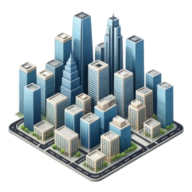 a top view of the city with many buildings as same   sticker