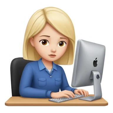 девушка работающая за компьютером sticker