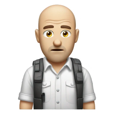 an balding annoyed man playing video games sticker
