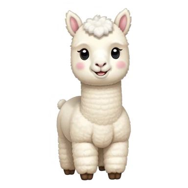 Cute smiling white alpacka stuffed toy with long neck sticker