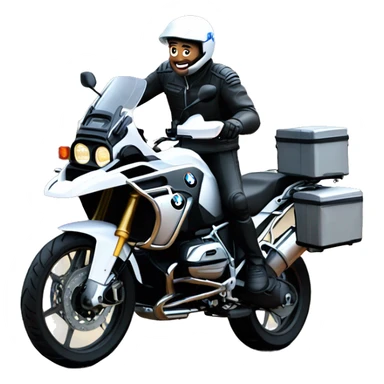 Francisco-Javier-Sans-Sánchez riding a BMW-R-1200-GS,waving sticker