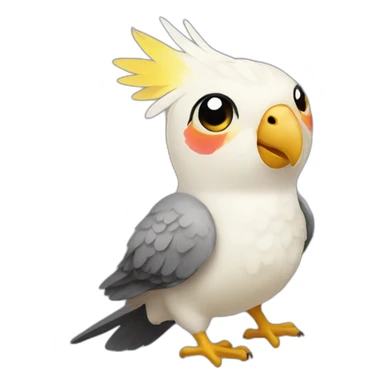 cockatiel wearing bow sticker