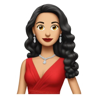 Isabel Díaz Ayuso in a luxurious red dress from a private party.  sticker