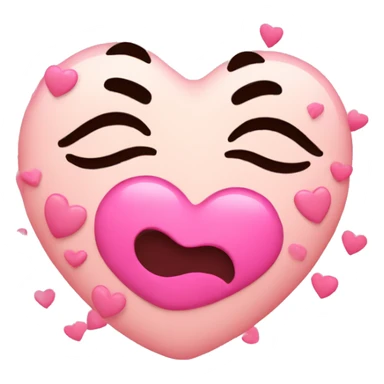 kissing face with pink hearts sticker