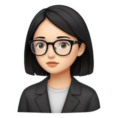 de una chica morena clara con cabellos negro y lago con lentes sticker