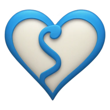 Blue heart with C and J inside sticker