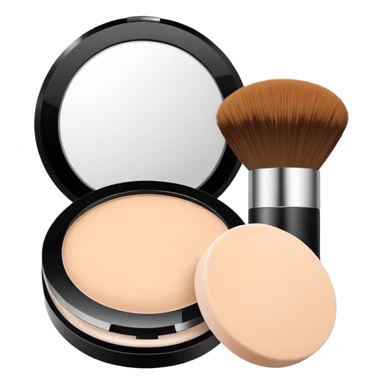 makeup face powder with compact and brush sticker