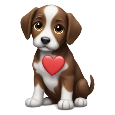 puppy with heart sticker