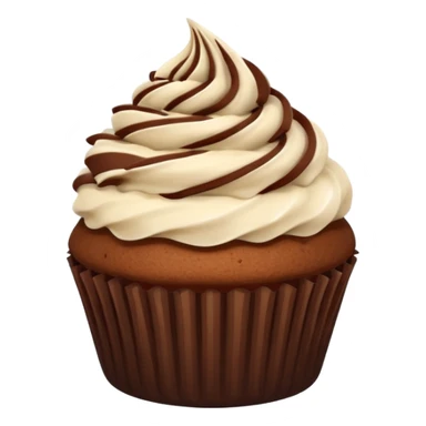 brwon cupcake on white cream sticker