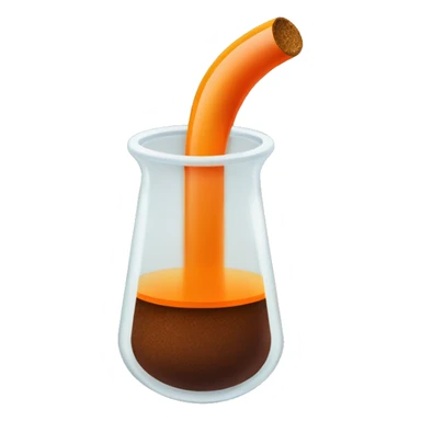 Brown Bromine with an orange aroma in a circular beaker with a tan cork on top sticker