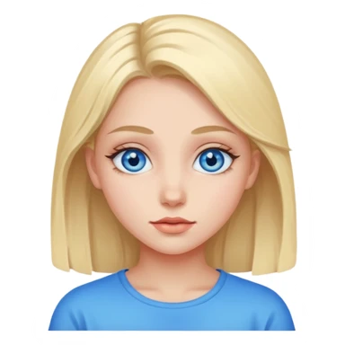 Solo un ojo azul de chica para emoji sticker