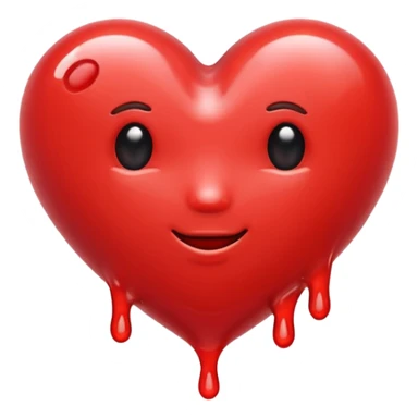 red heart melting sticker