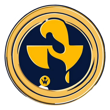 Wu-Tang Clan logo on a gold coin sticker