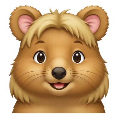 Quokka with long blond hair sticker