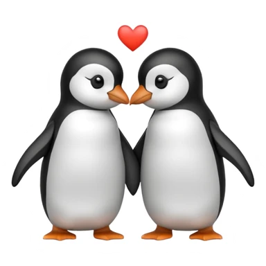 Two penguins holding hands sticker