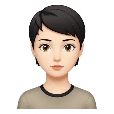 White girl with black short hair cut look like a boy sticker