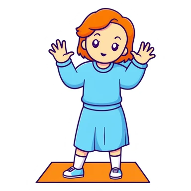 girl wearing pastel blue clothes shrugging with hands spread out in an "I don't know" gesture sticker