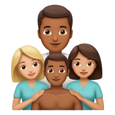 A brown massage man massaging females sticker