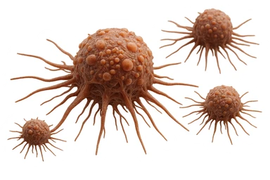 SEI CELLULE TUMORALI ANATOMICHE REALISTICHE FLUTTUANO IN ARIA sticker