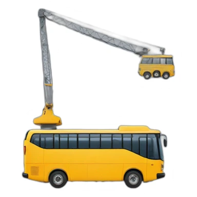 a bus with a crane sticker