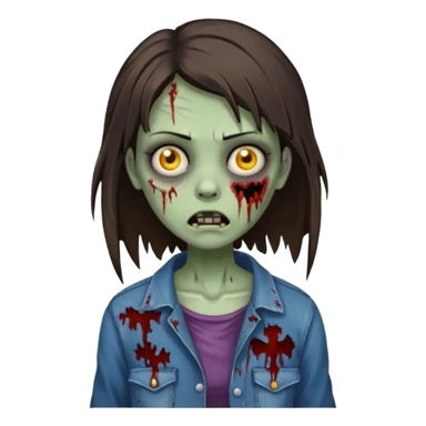 brunette zombie girl sticker