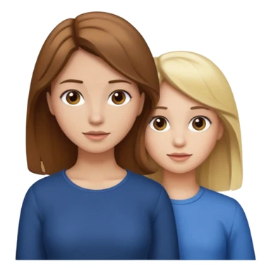 Maman cheveux marrons et fille cheveux blond sticker