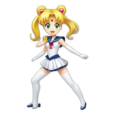 sailor moon walking  on the floor, 3/4 view sticker