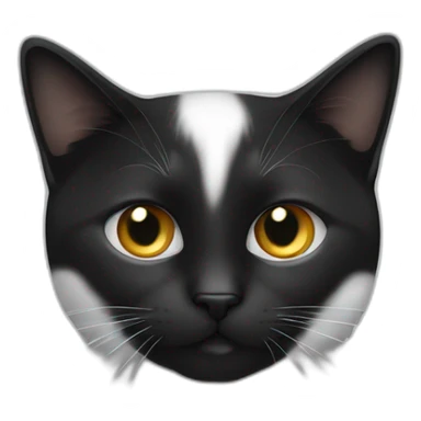 Petite chat blanc avec une tache noir au dessus de l’oeuil gauche et la queue noire sticker