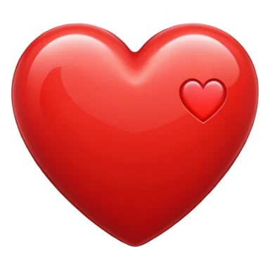 red heart emoji, glossy and vibrant sticker