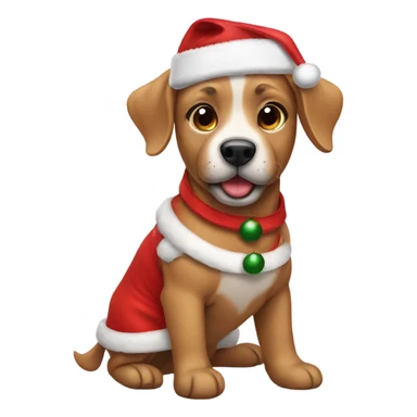 Dog wearing a Christmas outfit sticker