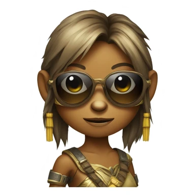 Girl monkey warrior with sunglasses sticker