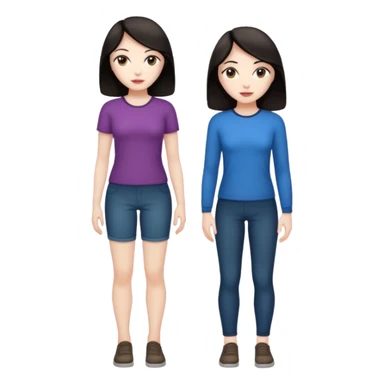 Naked woman full body dark hair sticker